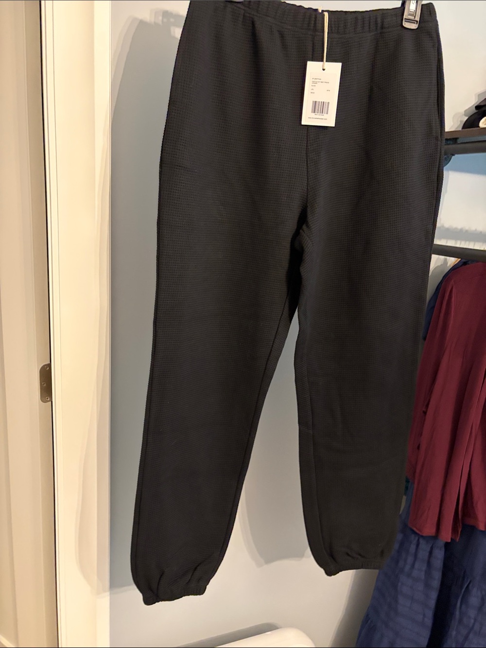 Brunette The Label Black Waffle Knit Joggers
